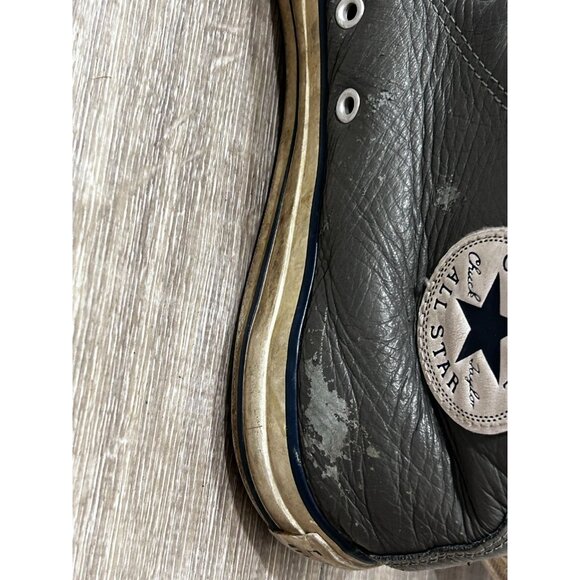 Convers Sneakers Men's Size 9.5 Leather Hi Top Luxury Fashion Black - Picture 2 of 9